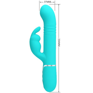PRETTY LOVE - COALE RABBIT VIBRATOR AQUA GREEN BEADS