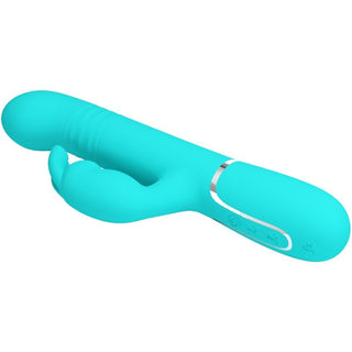 PRETTY LOVE - COALE RABBIT VIBRATOR AQUA GREEN BEADS