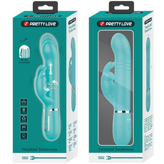 PRETTY LOVE - COALE RABBIT VIBRATOR AQUA GREEN BEADS
