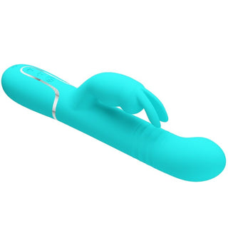 PRETTY LOVE - COALE RABBIT VIBRATOR AQUA GREEN BEADS