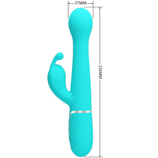 PRETTY LOVE - DEJON RABBIT 3 IN 1 MULTIFUNCTION VIBRATOR AQUA GREEN