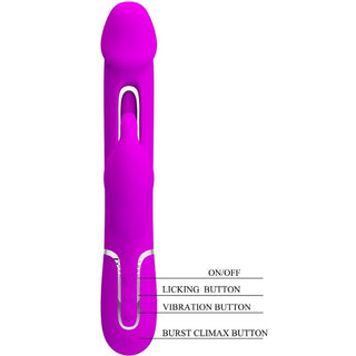 PRETTY LOVE - DEJON RABBIT 3 IN 1 MULTIFUNCTION FUCSIA VIBRATOR