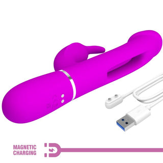 PRETTY LOVE - DEJON RABBIT 3 IN 1 MULTIFUNCTION FUCSIA VIBRATOR