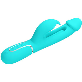PRETTY LOVE - DEJON RABBIT 3 IN 1 MULTIFUNCTION VIBRATOR AQUA GREEN