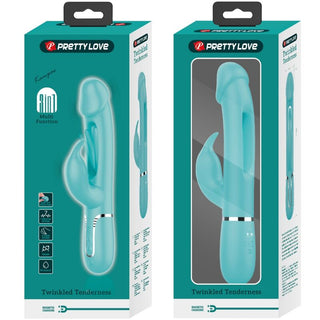 PRETTY LOVE - DEJON RABBIT 3 IN 1 MULTIFUNCTION VIBRATOR AQUA GREEN