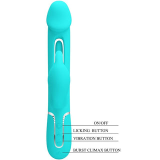PRETTY LOVE - DEJON RABBIT 3 IN 1 MULTIFUNCTION VIBRATOR AQUA GREEN