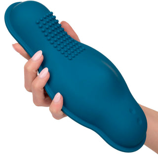 CALEXOTICS - RIDER MASSAGER DUAL MOTOR REMOTE CONTROL BLUE