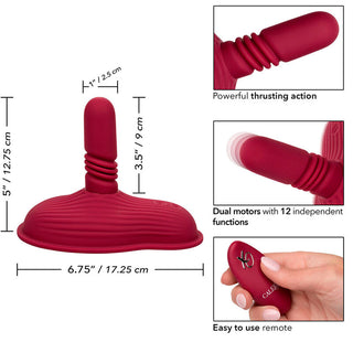 CALEXOTICS - RIDER MASSAGER DUAL MOTOR REMOTE CONTROL RED