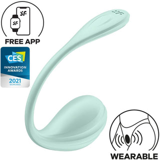 SATISFYER - FREE APP G-SPOT STIMULATOR SMOOTH PETAL SEA GREEN