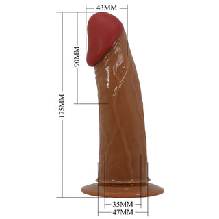 PRETTY LOVE - STARKS SLIP MULTI-SPEED VIBRANT DILDO HARNESS 17.5 CM LIGHT BROWN