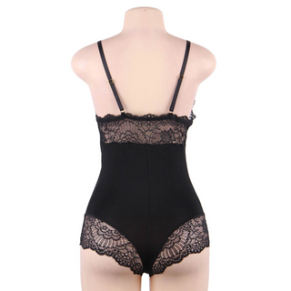 SUBBLIME - TEDDY DÉTAIL DENTELLE FLORALE NOIR L/XL