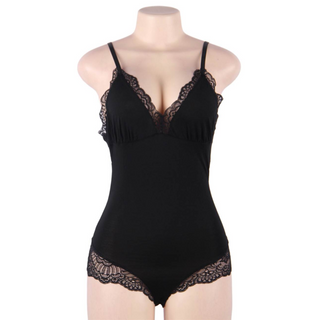 SUBBLIME - TEDDY DÉTAIL DENTELLE FLORALE NOIR S/M