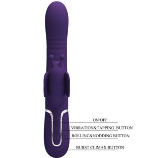 PRETTY LOVE - 4 IN 1 MULTIFUNCTIONAL RABBIT VIBRATOR PURPLE BUTTERFLY