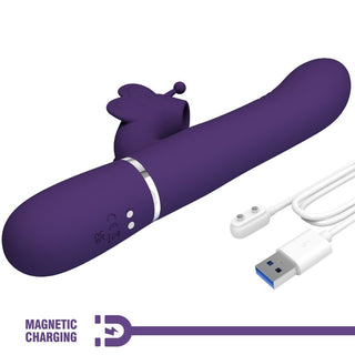 PRETTY LOVE - 4 IN 1 MULTIFUNCTIONAL RABBIT VIBRATOR PURPLE BUTTERFLY