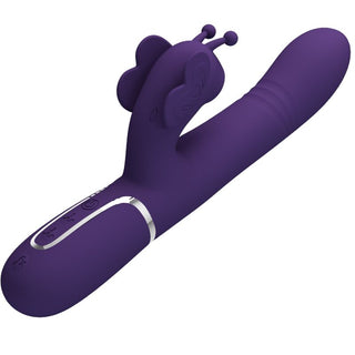 PRETTY LOVE - 4 IN 1 MULTIFUNCTIONAL RABBIT VIBRATOR PURPLE BUTTERFLY