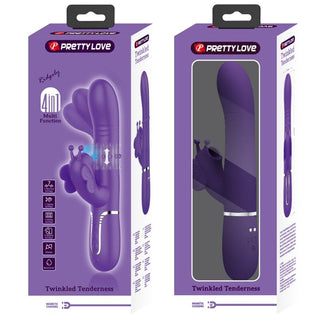 PRETTY LOVE - 4 IN 1 MULTIFUNCTIONAL RABBIT VIBRATOR PURPLE BUTTERFLY