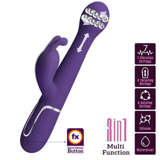 PRETTY LOVE - DEJON VIBRATEUR RABBIT 3 EN 1 MULTIFONCTION VIOLET