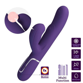 PRETTY LOVE - PERLITA 3 IN 1 MULTIFUNCTION G-SPOT VIBRATOR PURPLE