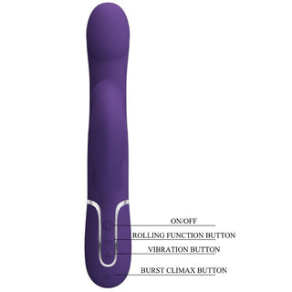 PRETTY LOVE - ZALIN BEADS VIBRATOR RABBIT 4 IN 1 PURPLE