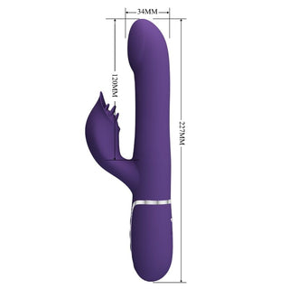 PRETTY LOVE - ZALIN BEADS VIBRATOR RABBIT 4 IN 1 PURPLE