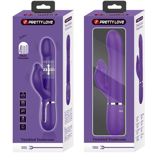 PRETTY LOVE - ZALIN BEADS VIBRATOR RABBIT 4 IN 1 PURPLE
