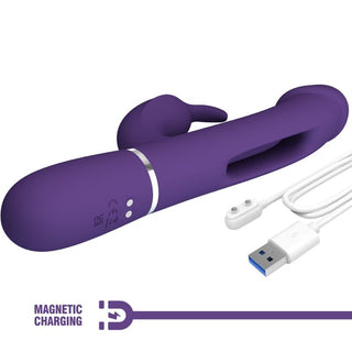 PRETTY LOVE - KAMPAS RABBIT 3 IN 1 MULTIFUNCTION VIBRATOR WITH PURPLE TONGUE