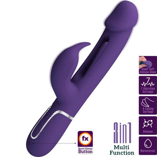 PRETTY LOVE - KAMPAS RABBIT 3 IN 1 MULTIFUNCTION VIBRATOR WITH PURPLE TONGUE