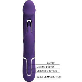 PRETTY LOVE - KAMPAS RABBIT 3 IN 1 MULTIFUNCTION VIBRATOR WITH PURPLE TONGUE