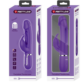 PRETTY LOVE - KAMPAS RABBIT 3 IN 1 MULTIFUNCTION VIBRATOR WITH PURPLE TONGUE