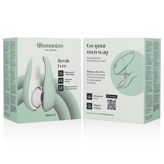WOMANIZER - LIBERTY 2 CLITORIS STIMULATOR &amp; SUCTION CUP LIGHT GREEN