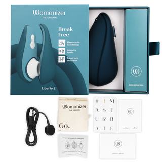 WOMANIZER - LIBERTY 2 CLITORIS STIMULATOR &amp; SUCTION CUP LIGHT GREEN