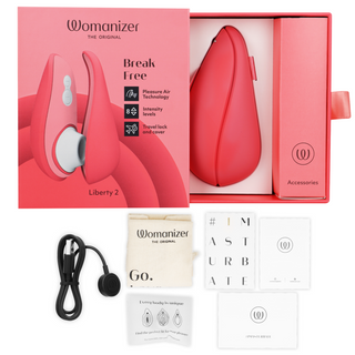 WOMANIZER - LIBERTY 2 CLITORIS STIMULATOR &amp; SUCTION CUP LIGHT GREEN