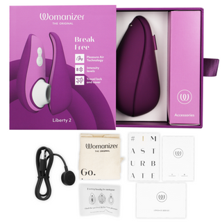 WOMANIZER - LIBERTY 2 CLITORIS STIMULATOR &amp; SUCTION CUP LIGHT GREEN