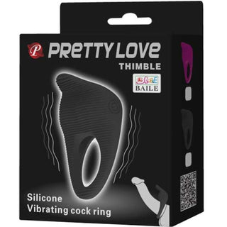 PRETTY LOVE - THIMBLE RING VIBRATOR BLACK