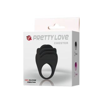 PRETTY LOVE - BLACK CHESTER VIBRATOR RING