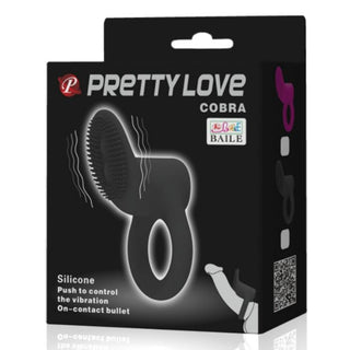 PRETTY LOVE - COBRA BLACK VIBRATOR RING