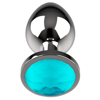 COQUETTE TOYS - PLUG ANAL METAL COULEUR BLEU TAILLE M 3.5 X 8CM