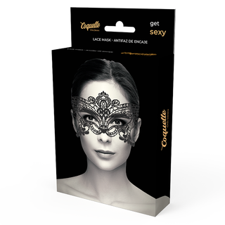 COQUETTE CHIC DESIRE - LARGE BLACK LACE MASK