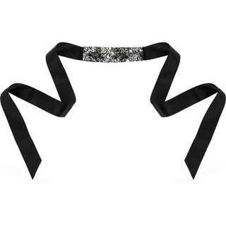 COQUETTE CHIC DESIRE - MASQUE EN DENTELLE NOIRE AVEC RUBAN